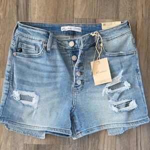 KanCan Light Blue Distressed Jean Shorts